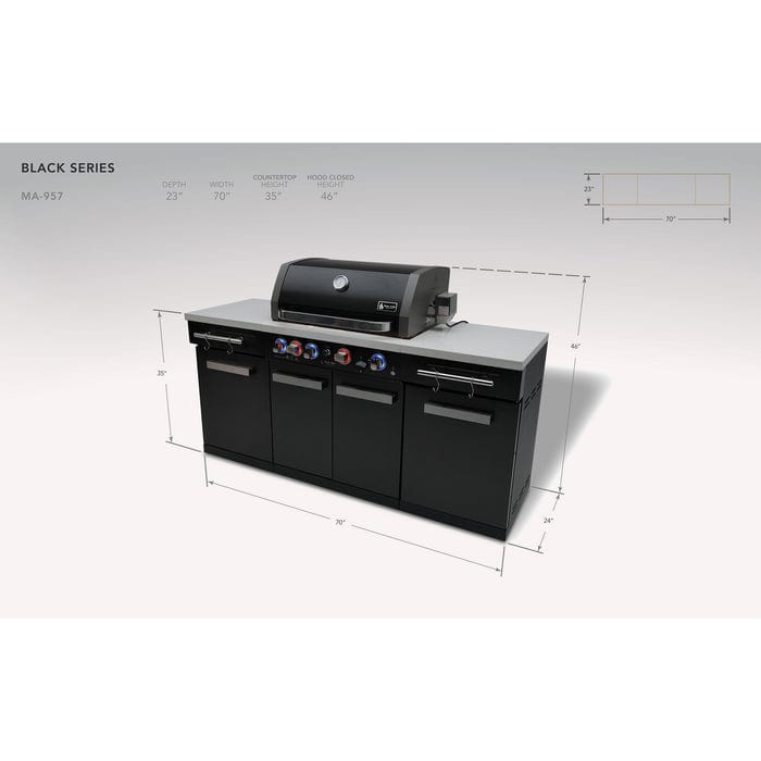 Mont Alpi 957 Black Stainless Steel Island Grill MA-957