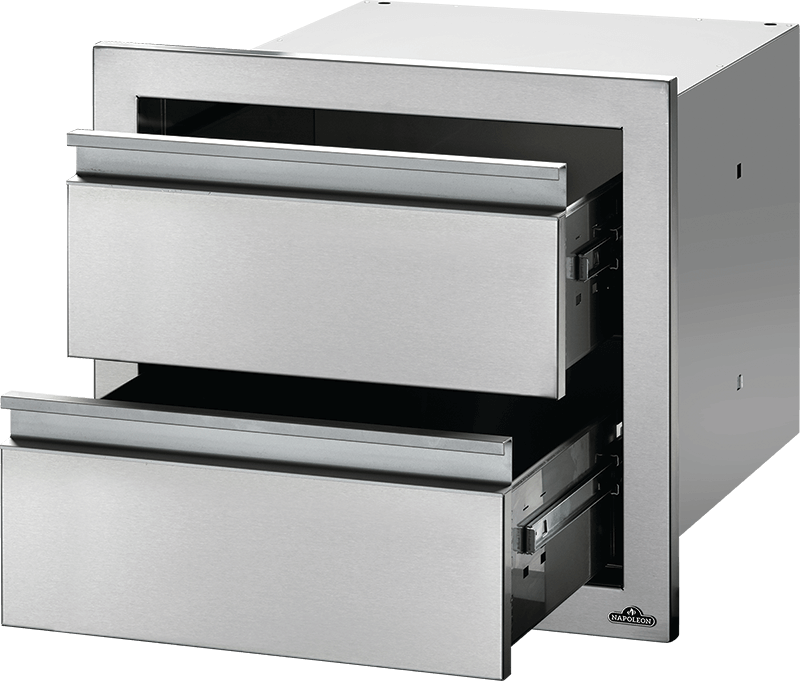 Napoleon Built-In Components 18" X 16" Stainless Steel Double Drawer BI-1816-2DR