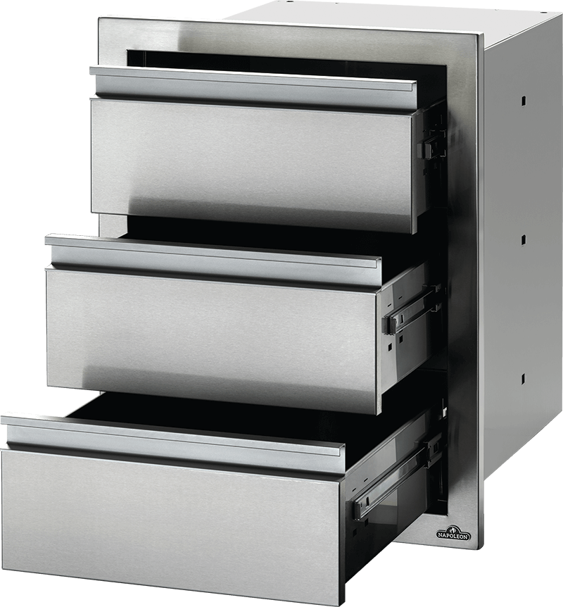Napoleon Built-In Components 18" X 24" Stainless Steel Triple Drawer BI-1824-3DR