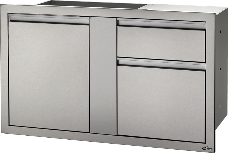 Napoleon Built-In Components 42" X 24" Stainless Steel Large Single Door & Double Drawer BI-4224-1D2DR