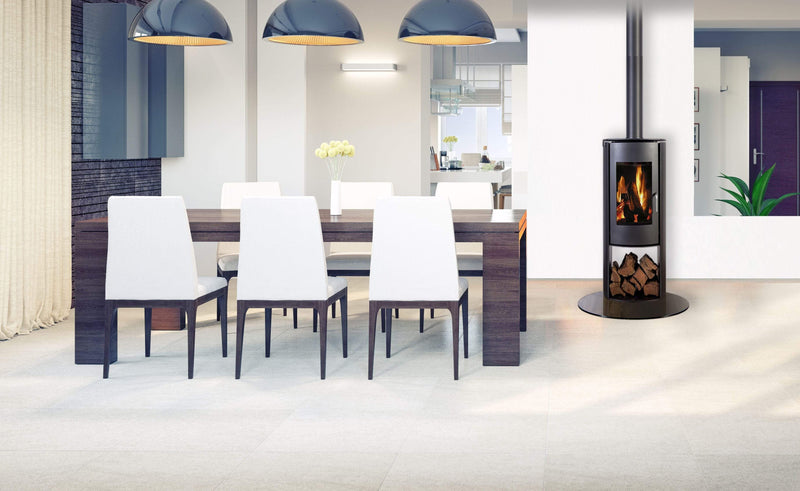 Nectre Curved Freestanding Wood-Burning Fireplace N65