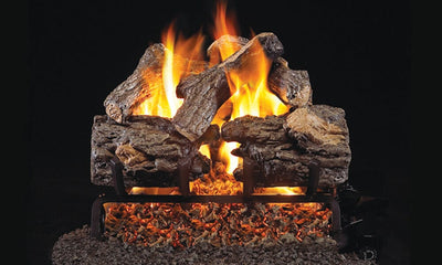 Real Fyre 16-inch Burnt Rustic Oak Vented Gas Log Set - HCHR-16