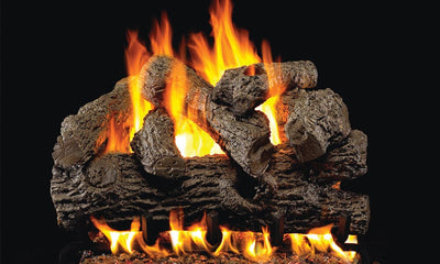 Real Fyre Royal English Oak Vented Gas Log Set - B