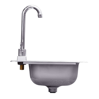 Summerset 15-inch Stainless Steel Drop-in Sink & Hot/Cold Faucet - SSNK-15D
