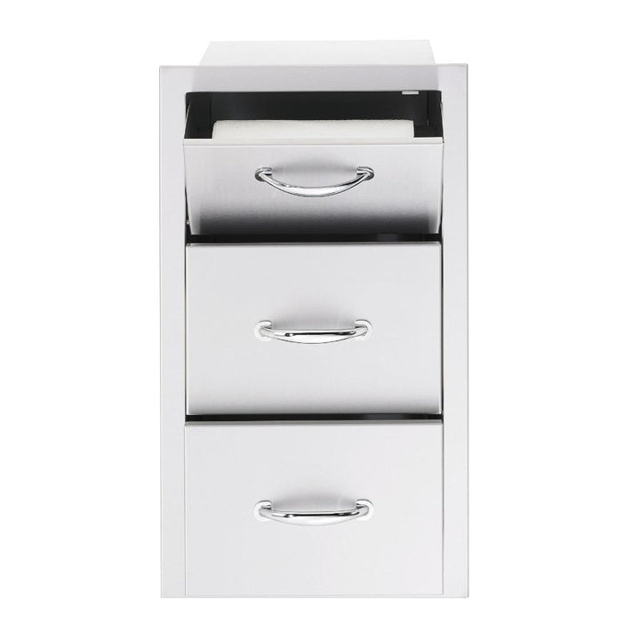 Summerset 17" Stainless Steel Vertical 2-Drawer & Paper Towel Holder Combo SSTDC-17