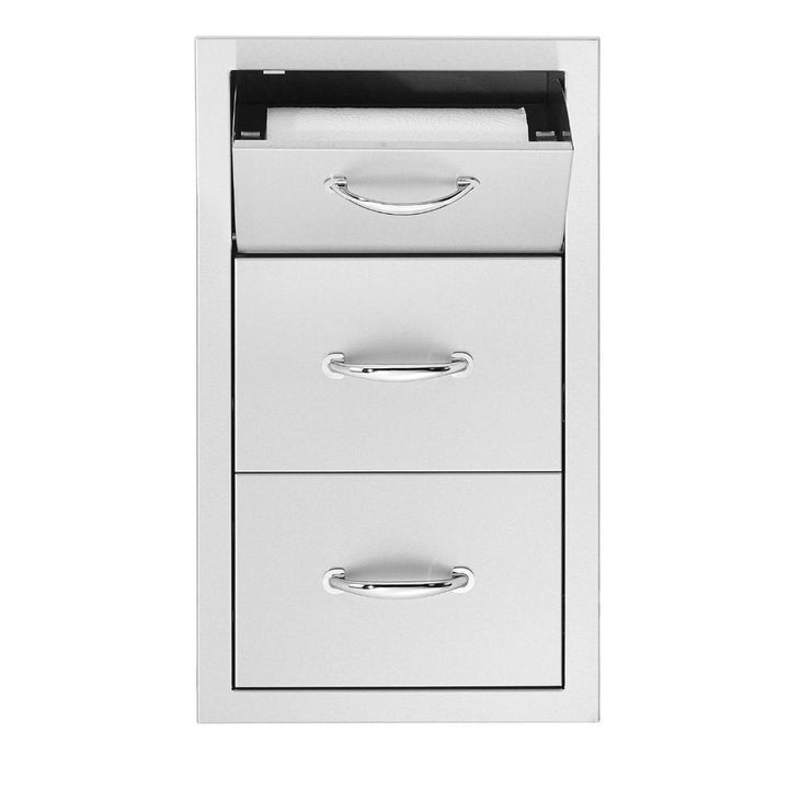 Summerset 17" Vertical 2-Drawer & Paper Towel Holder Combo Masonry SSTDC-17M