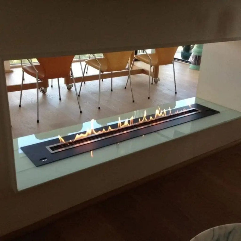 The Bio Flame 84-inch Double Sided Built-In Ethanol Firebox