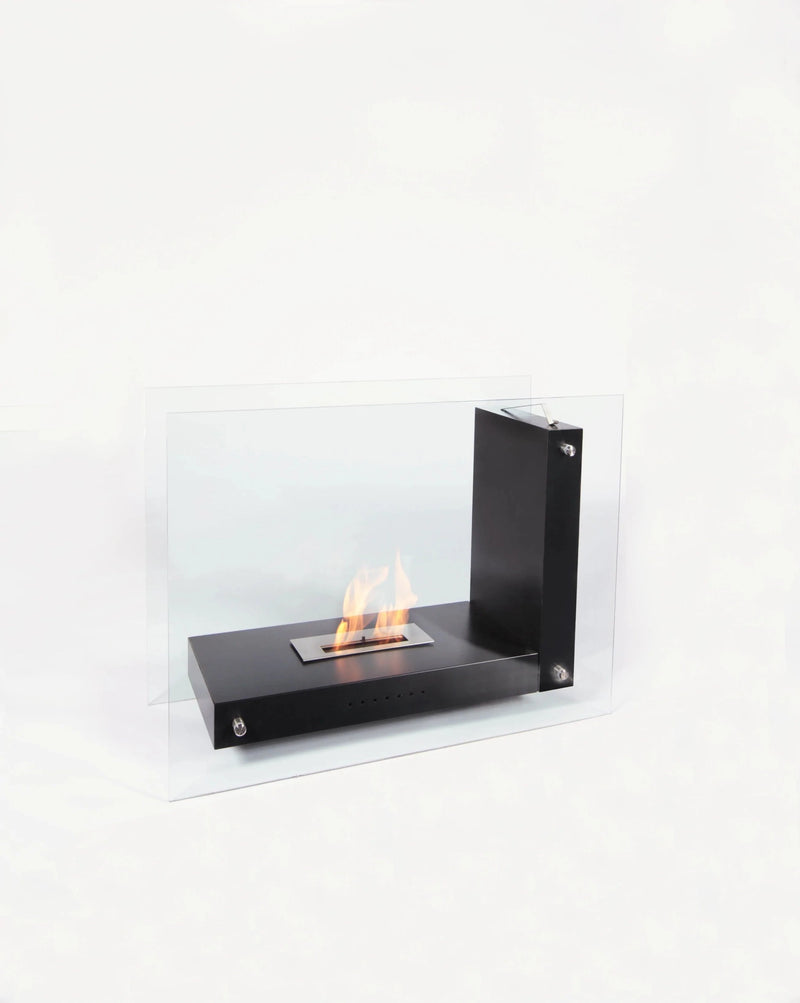 The Bio Flame Allure 47-inch See-Through Freestanding Ethanol Fireplace