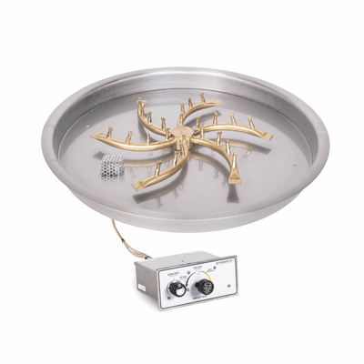 The Outdoor Plus 24" Round Drop-in Pan With Brass Triple 'S' Bullet Burner OPT-BP31RD