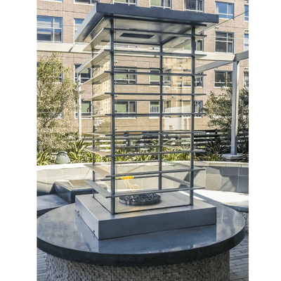 The Outdoor Plus 42" Powder Coated Steel Match Lit High Rise Fire Tower OPT-FTWR642