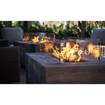 The Outdoor Plus Catalina 108" GFRC Wood Grain Concrete Rectangle Match Lit Gas Fire Pit OPT-CTL108