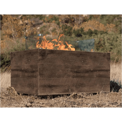 The Outdoor Plus Catalina GFRC 120" 110V Electronic Ignition Wood Grain Concrete Rectangle Gas Fire Pit OPT-CTL120EKIT