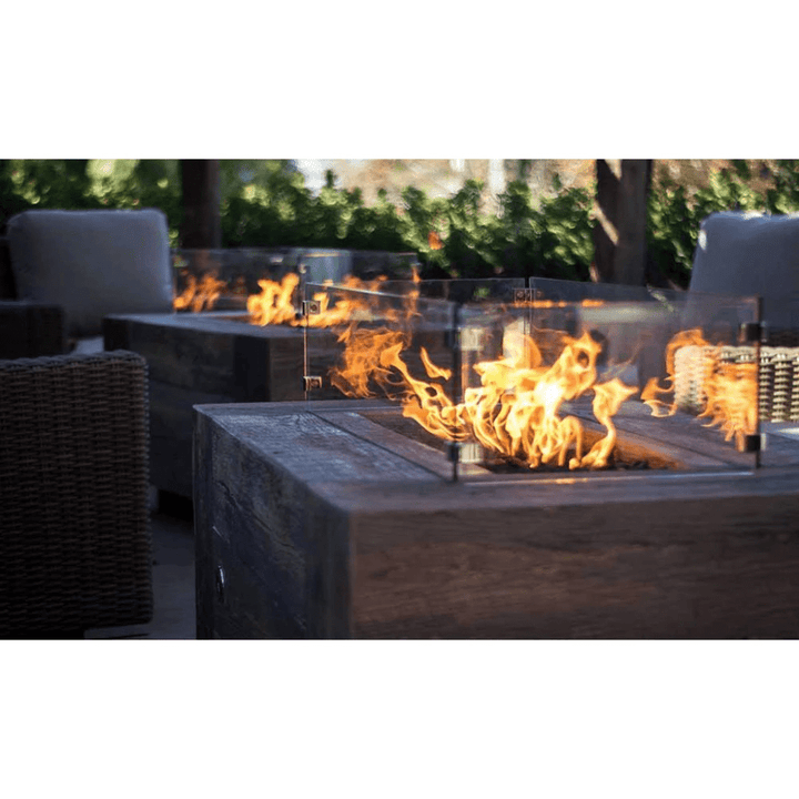 The Outdoor Plus Catalina GFRC 120" Match Lit Wood Grain Concrete Rectangle Gas Fire Pit OPT-CTL120