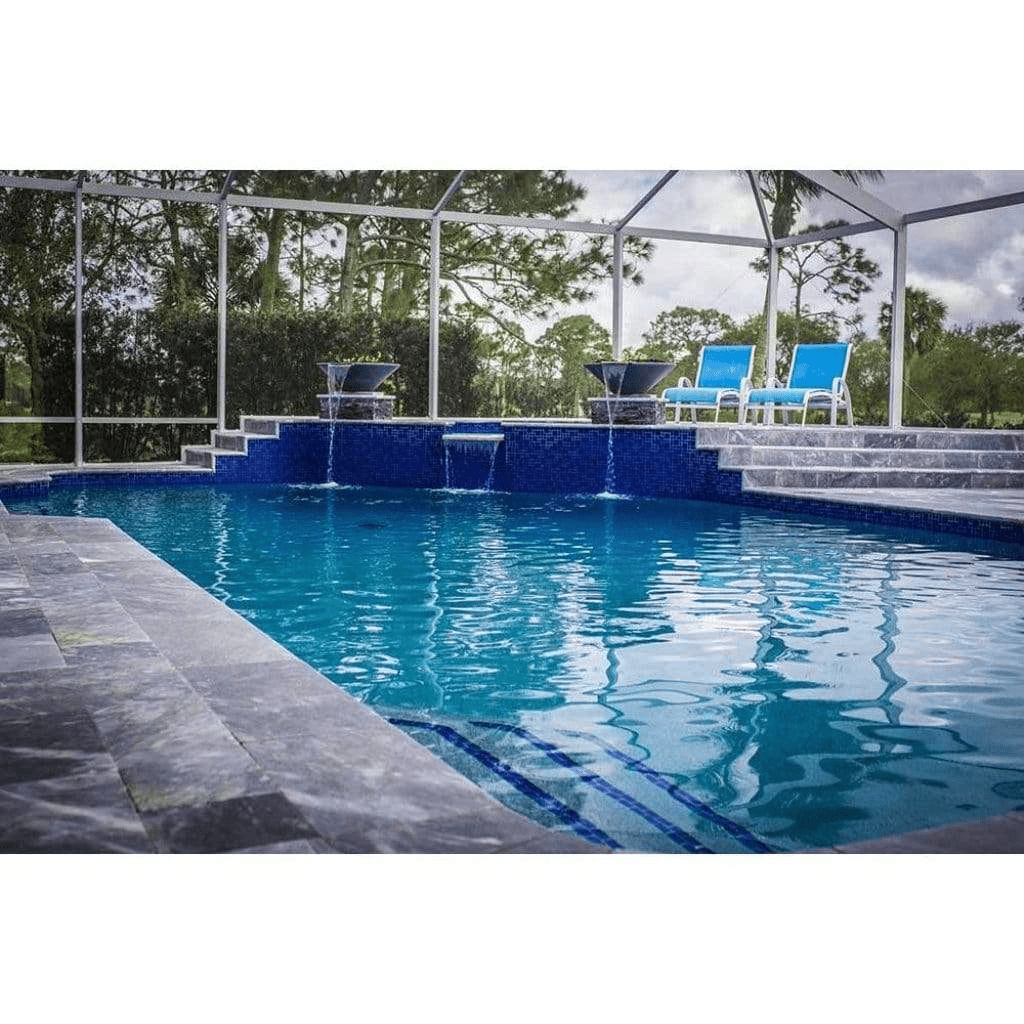 The Outdoor Plus Cazo GFRC 24" 12V Electronic Ignition Concrete Round Fire & Water Bowl OPT-24RFWE12V