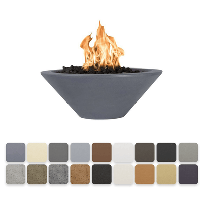 The Outdoor Plus Cazo GFRC 31" 12V Electronic Ignition Concrete Round Fire Bowl OPT-31RFOE12V