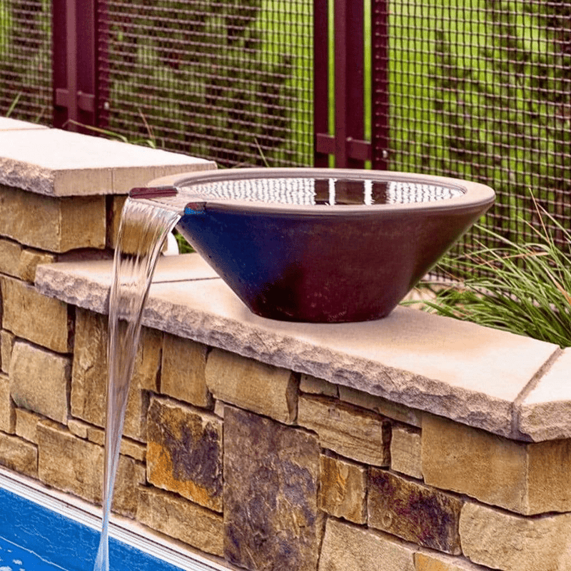 The Outdoor Plus Cazo GFRC 31" Concrete Round Water Bowl OPT-31RWO