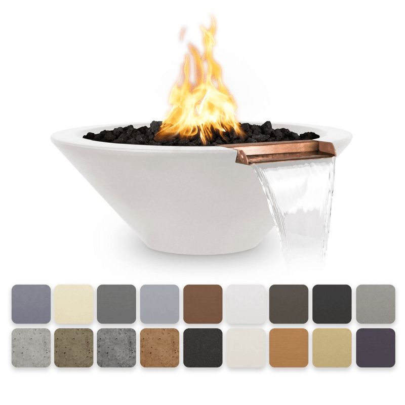 The Outdoor Plus Cazo GFRC 31" Match Lit Concrete Round Fire & Water Bowl OPT-31RFW