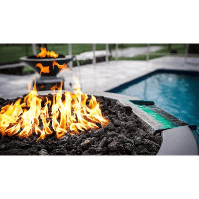 The Outdoor Plus Cazo GFRC 36" 12V Electronic Ignition Concrete Round Fire & Water Bowl OPT-36RFWE12V