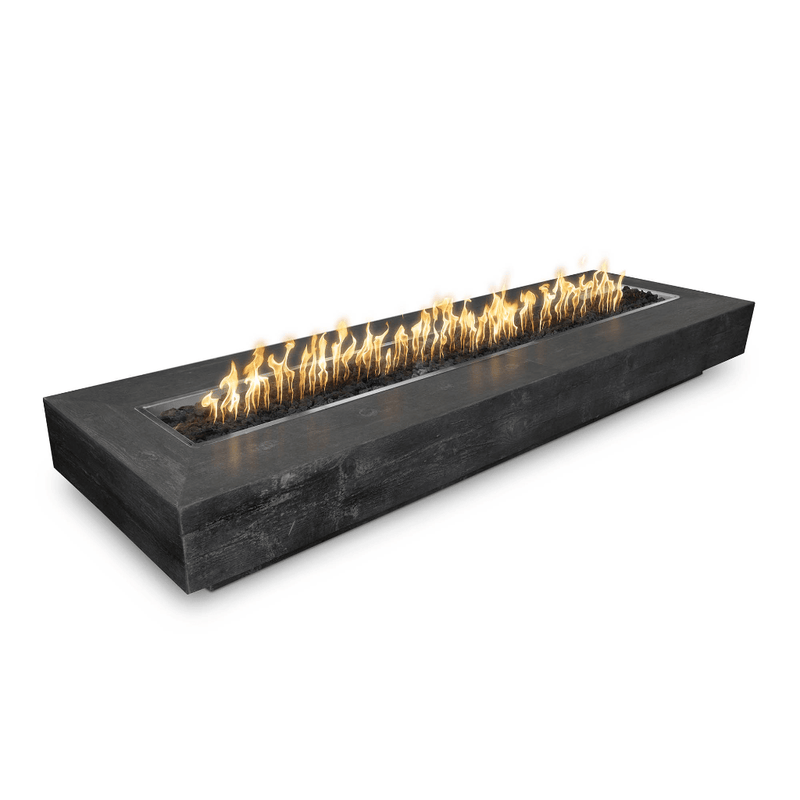 The Outdoor Plus Coronado 48" GFRC Wood Grain Match Lit with Flame Sense Concrete Rectangle Gas Fire Pit OPT-COR48FSML