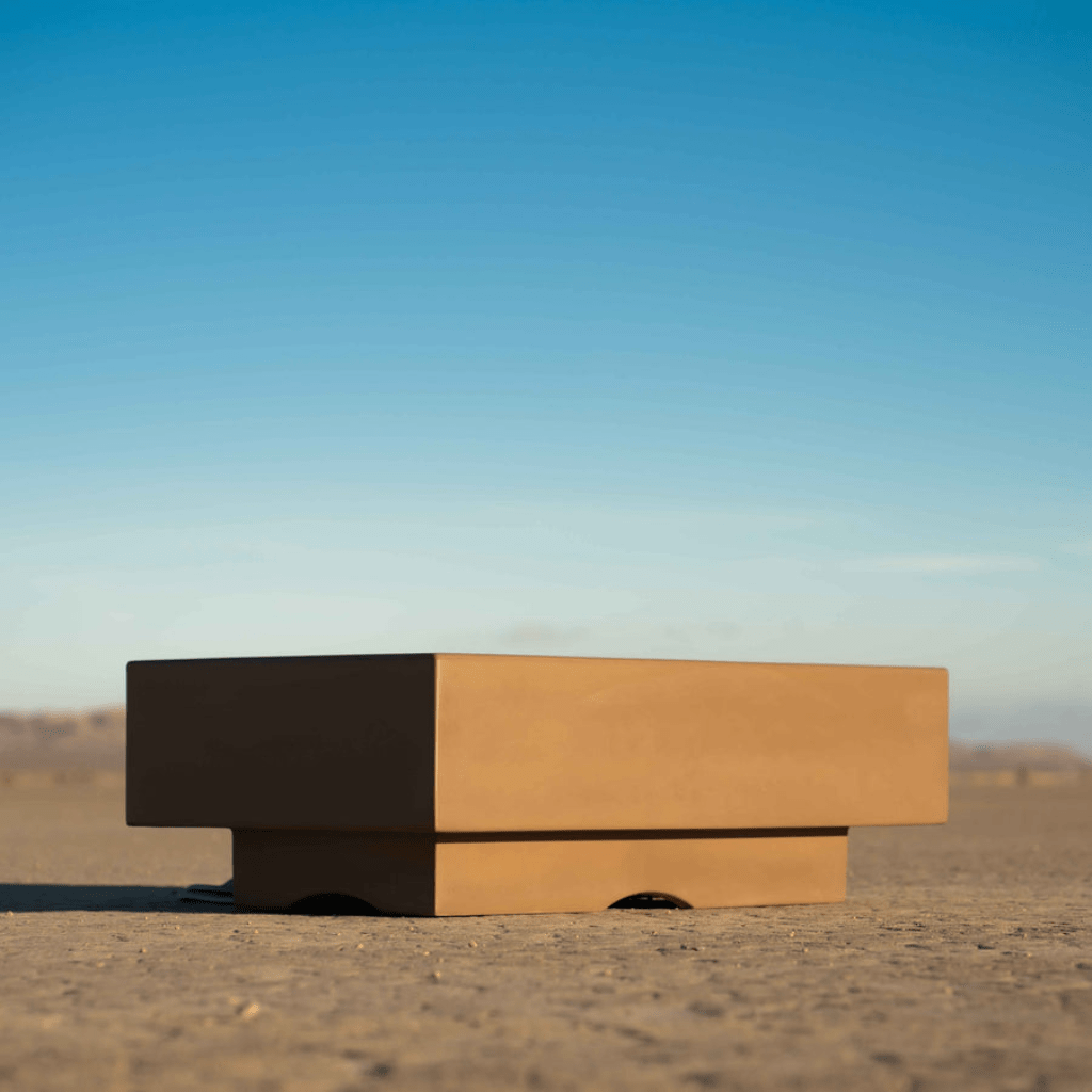 The Outdoor Plus Del Mar GFRC 48" 110V Electronic Ignition Concrete Rectangle Fire Pit Table OPT-CORGFRC48EKIT