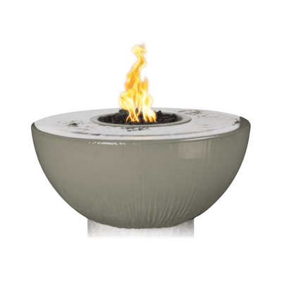 The Outdoor Plus Sedona GFRC 38" 360 Degree Spill Round 12V Electronic Ignition Fire & Water Bowl OPT-38FW360E12V