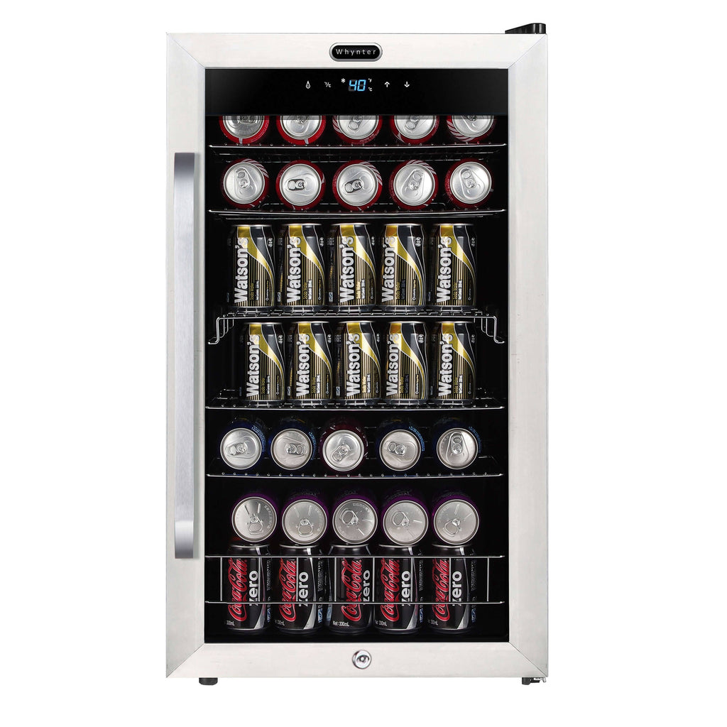 BR-091WS 90 Can Beverage Refrigerator With Lock Whynter